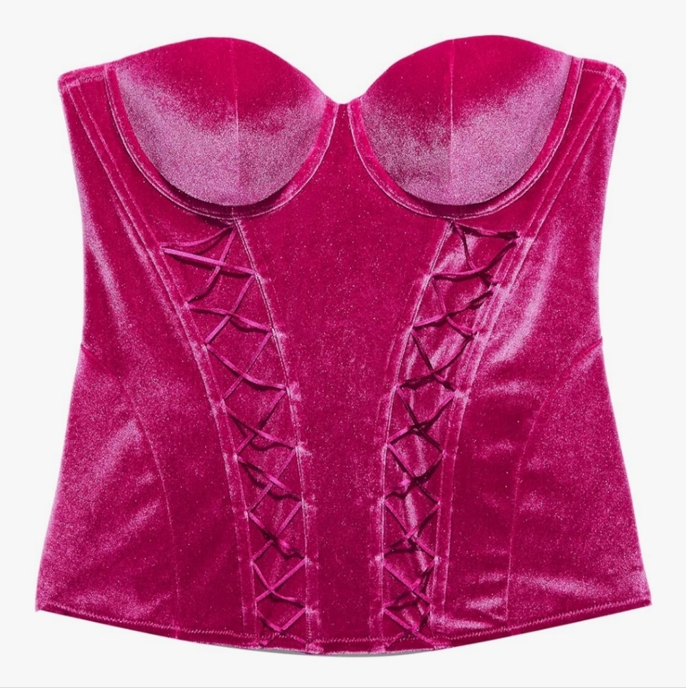 NWT, Savage X Fenty Women's Plus, Velvet Vixen Corset Purple Heat, 3X